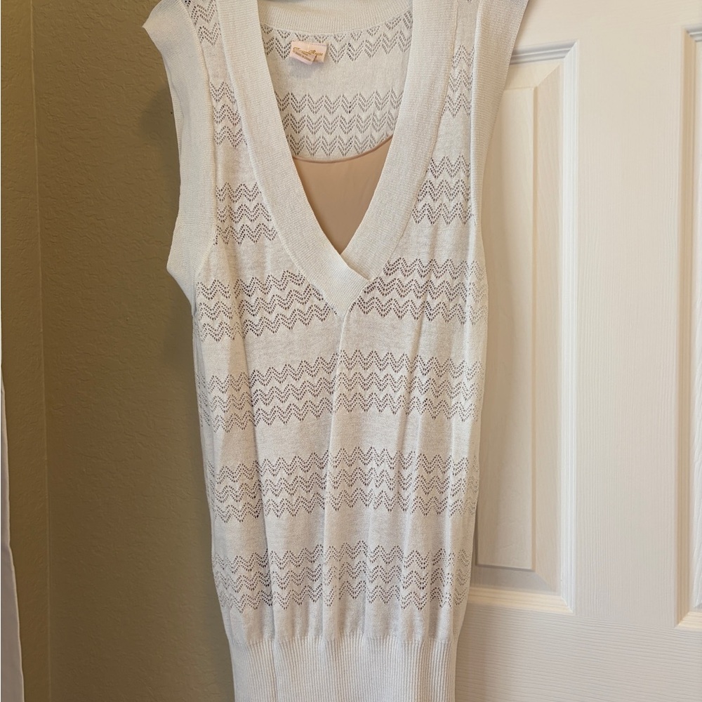 Airy and Fem Ivory Crochet Sleeveless Tunic or Minidress (slip not included)